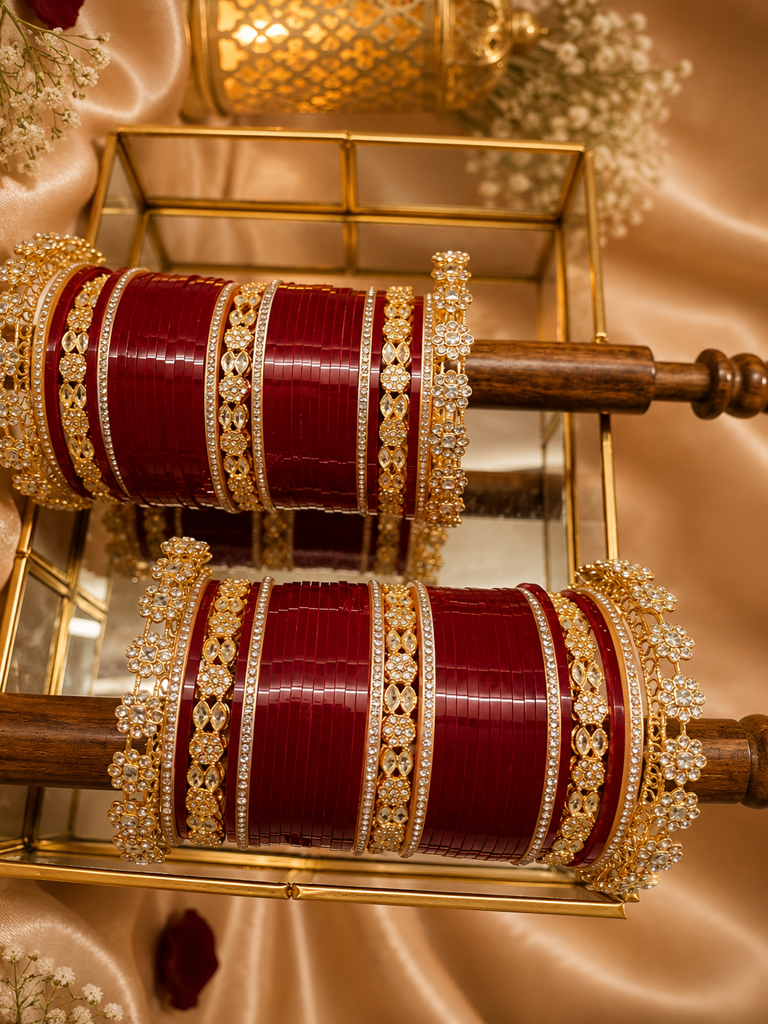 Noor Mahal Pacheli Chooda | Designer American Diamond Set