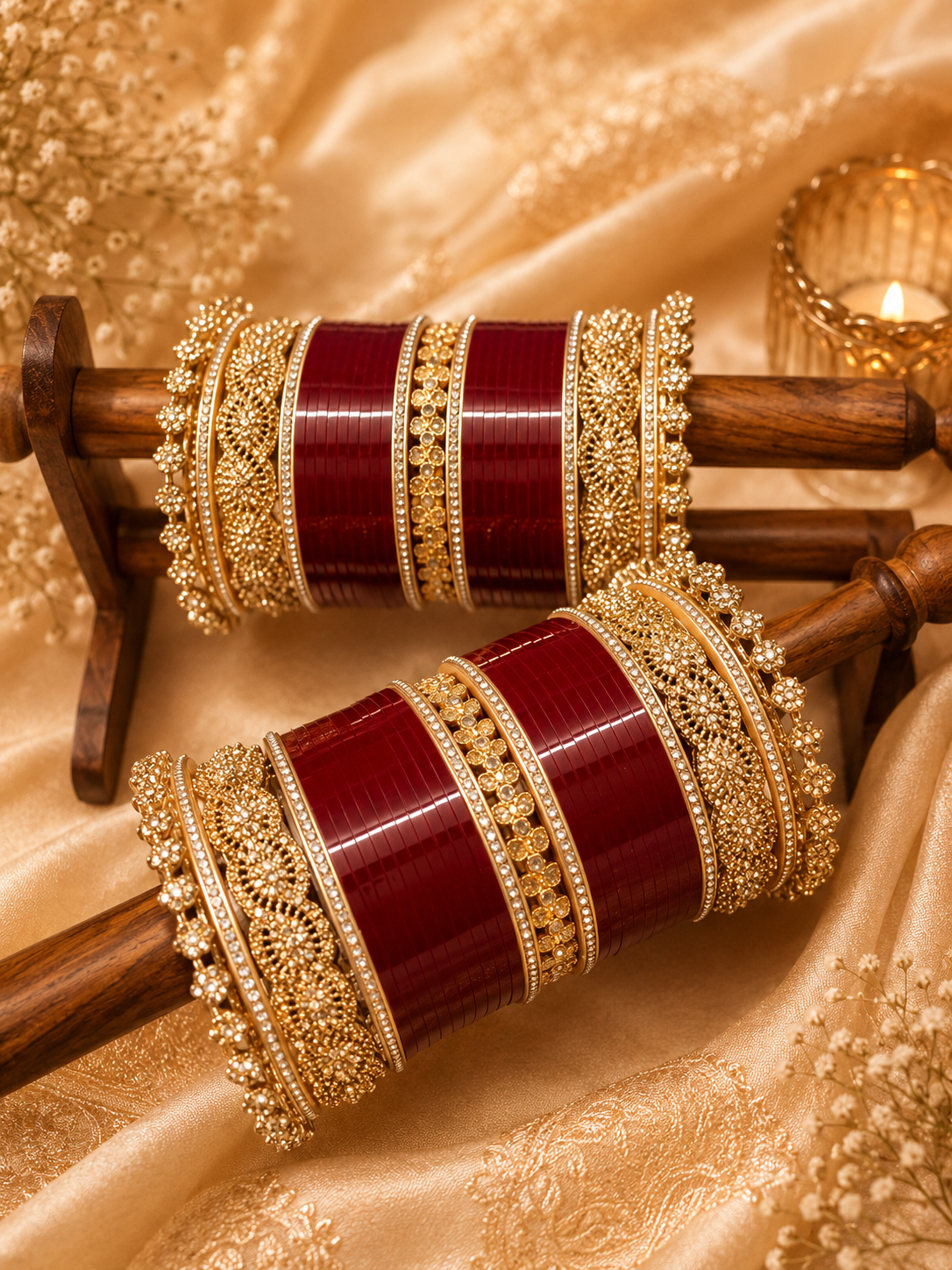 Royal American Diamond Chooda | Bridal Jewelry Set