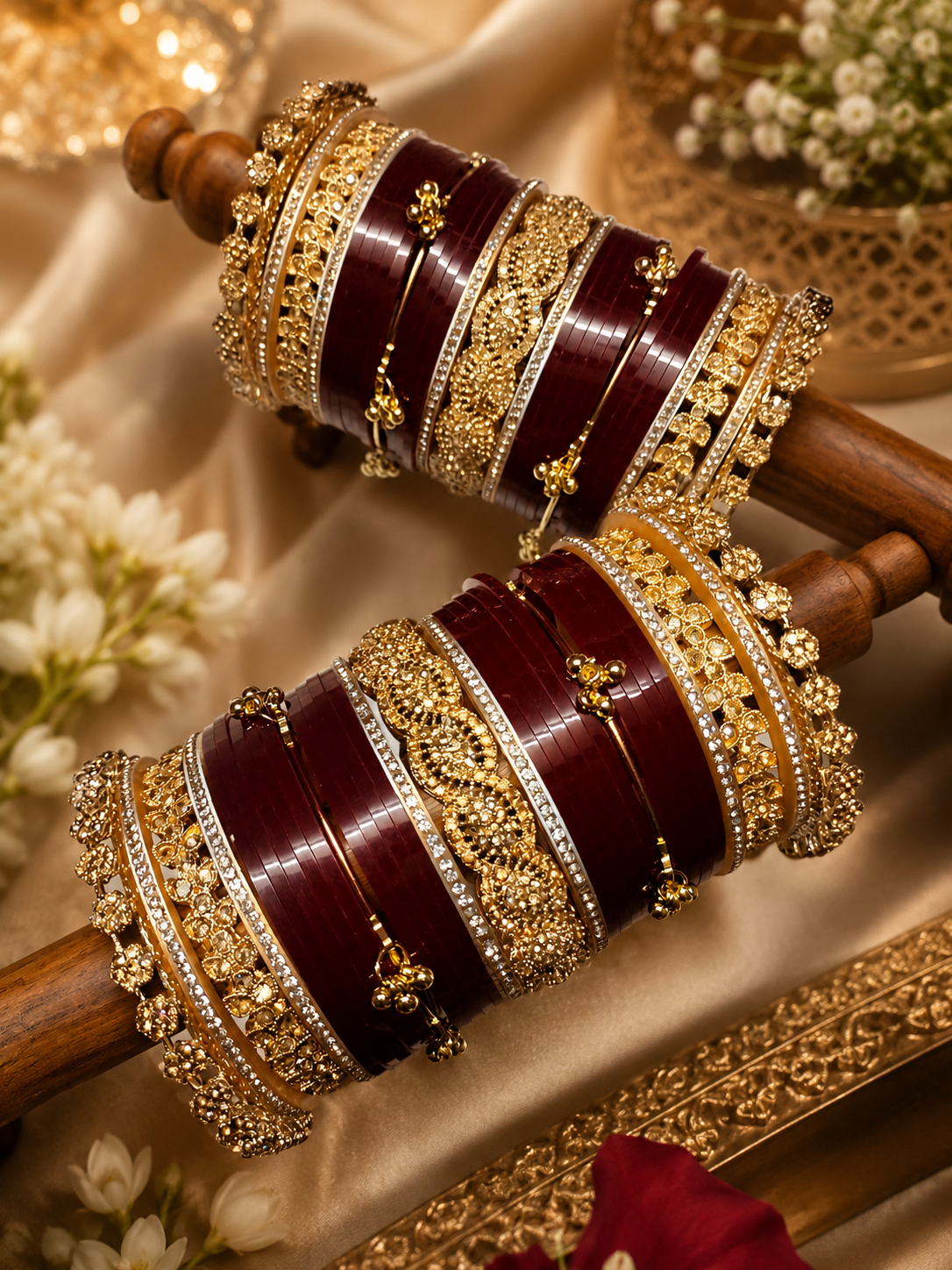 Kashmiri Ghungroo AD Pacheli Chooda | Luxury Bridal Collection
