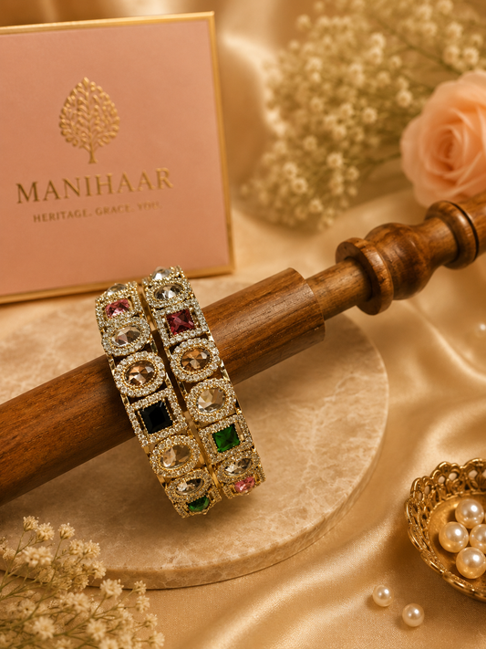 Prism Sparkle AD Bangles | Designer American Diamond Collection
