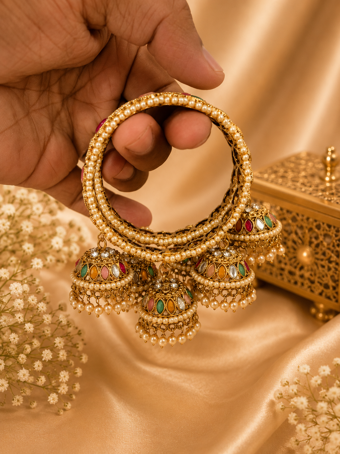 Shanaya Multi color Reverse AD Jhumki Kangan | Designer Collection