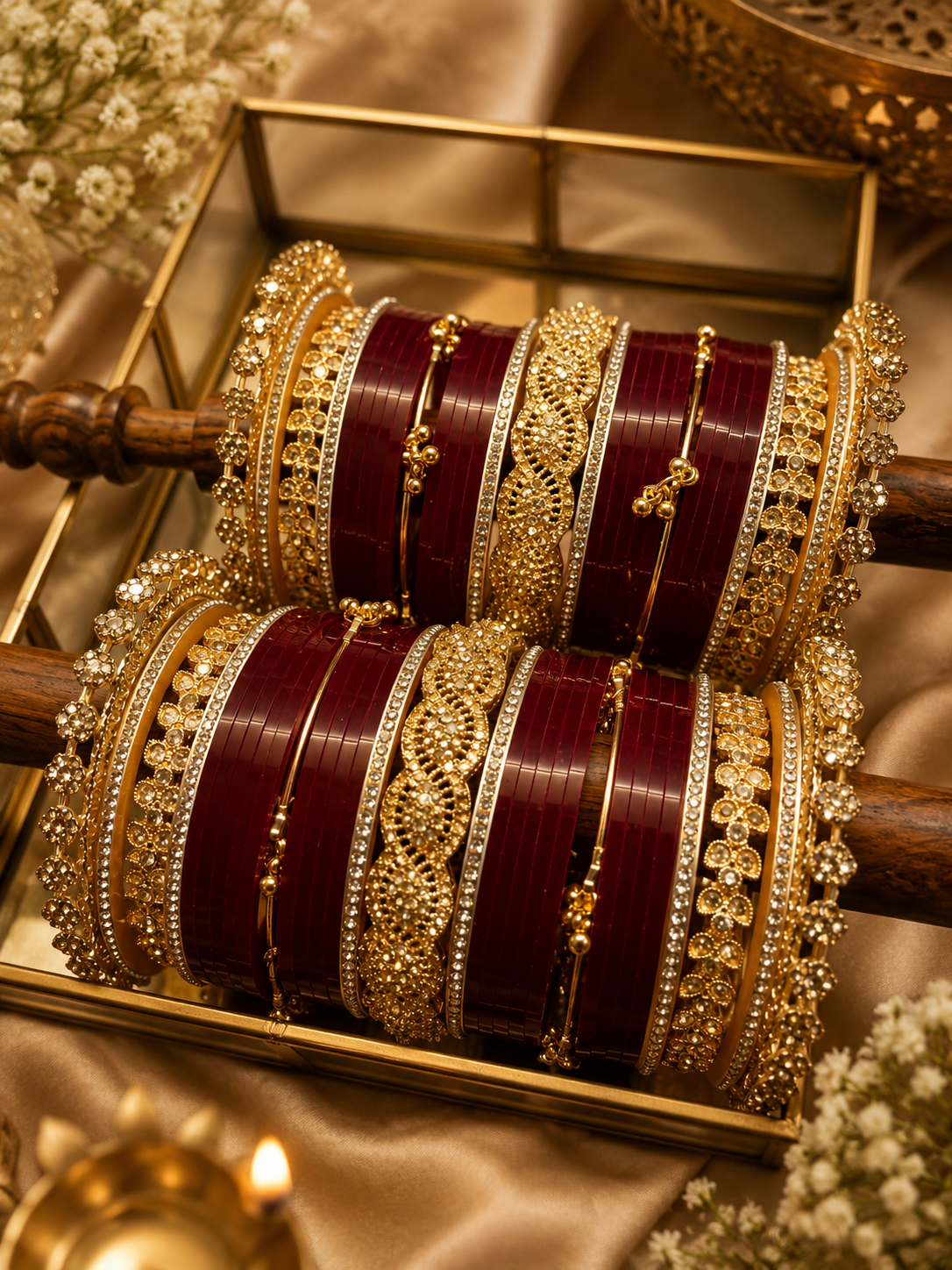 Kashmiri Ghungroo AD Pacheli Chooda | Luxury Bridal Collection