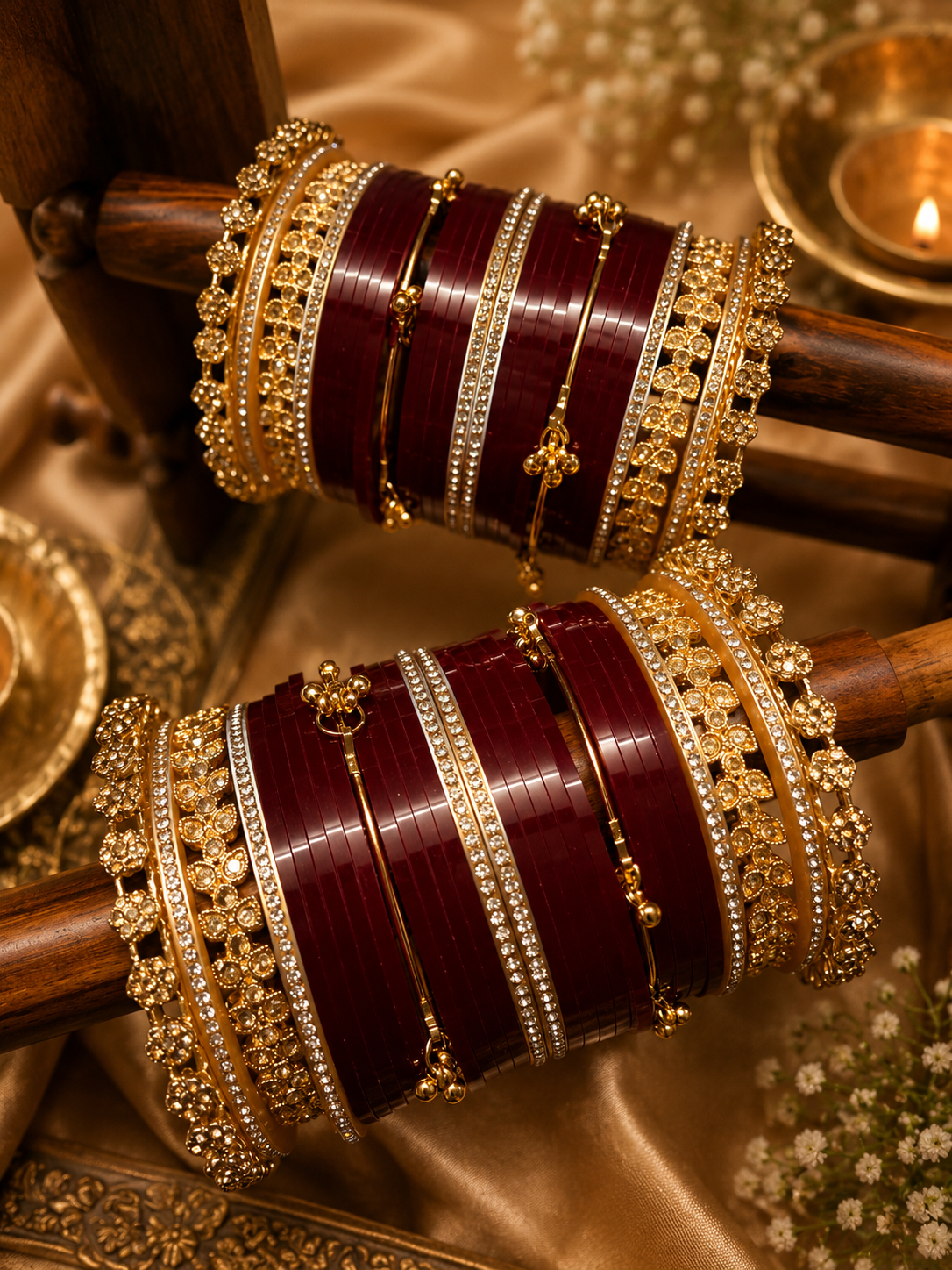 Pacheli AD Chooda with Kashmiri Ghungroo | Premium Wedding Collection