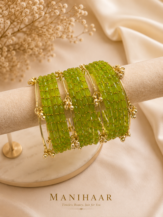Raindrop Bridal Bangles | Kashmiri Ghungroo Collection (single hand)