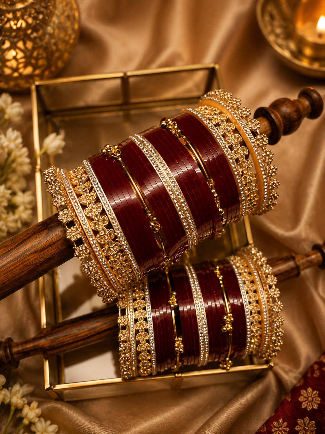Pacheli AD Chooda with Kashmiri Ghungroo | Premium Wedding Collection