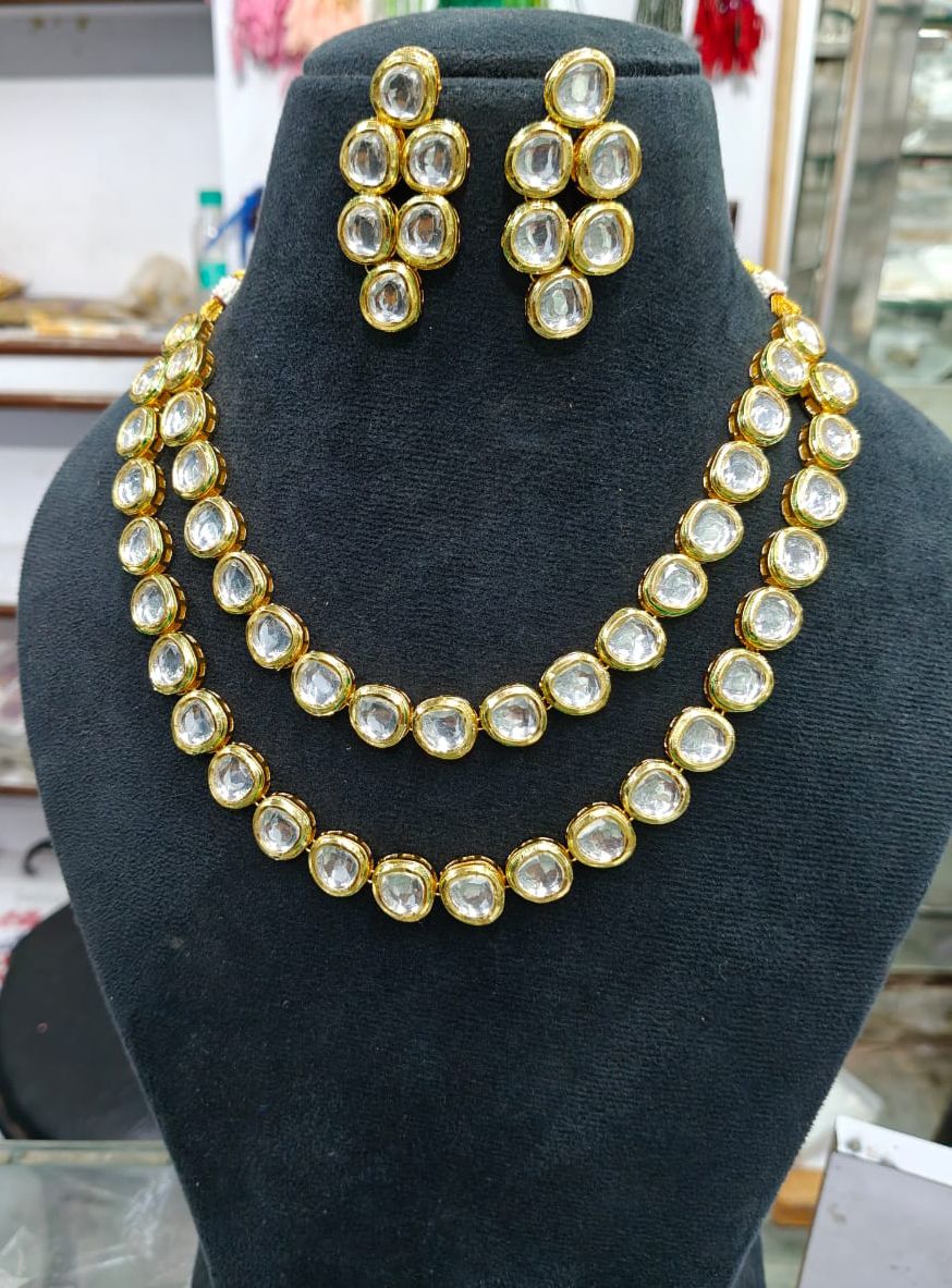 Layered kundan necklace set