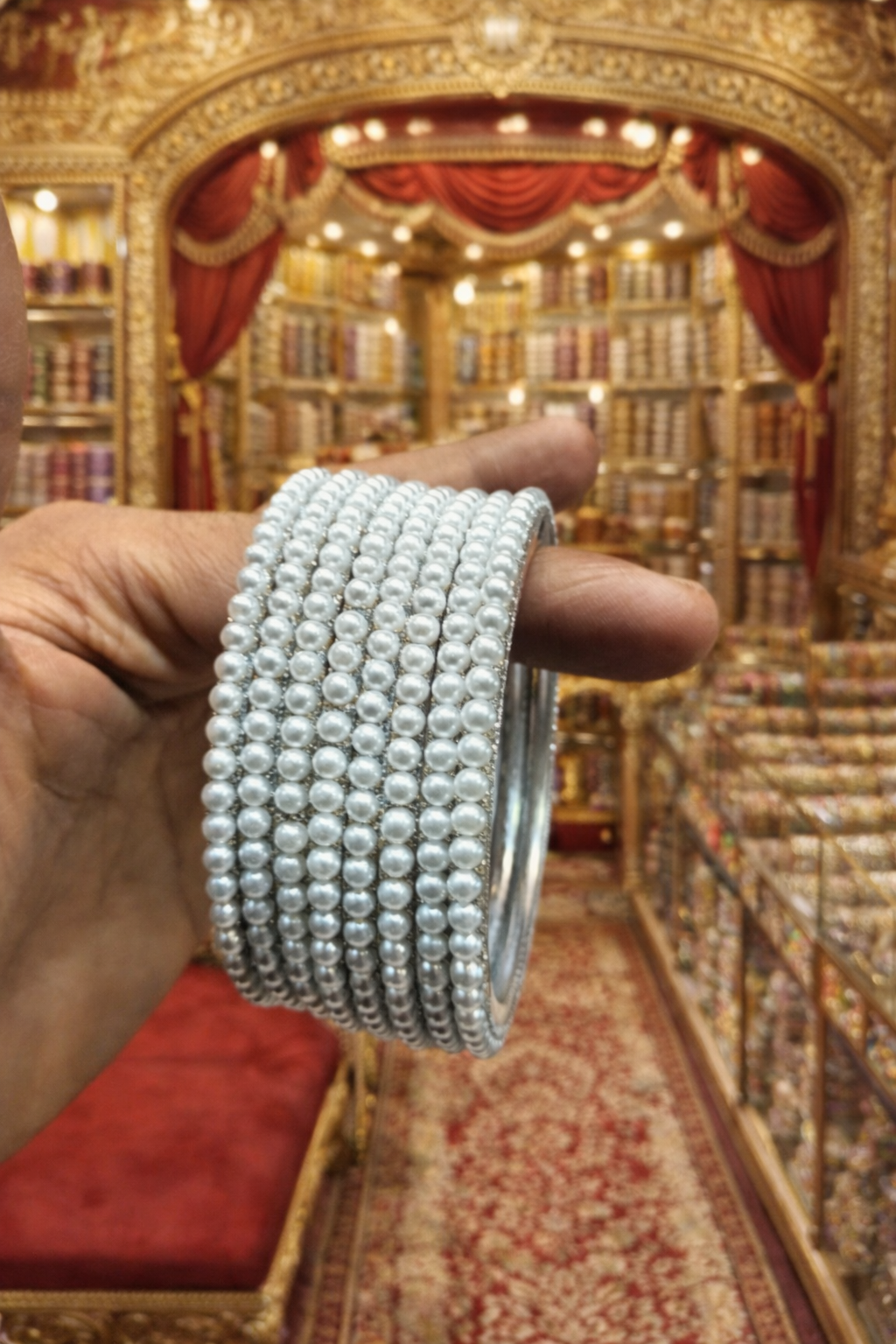 Pearl chura bangles (set of 8)