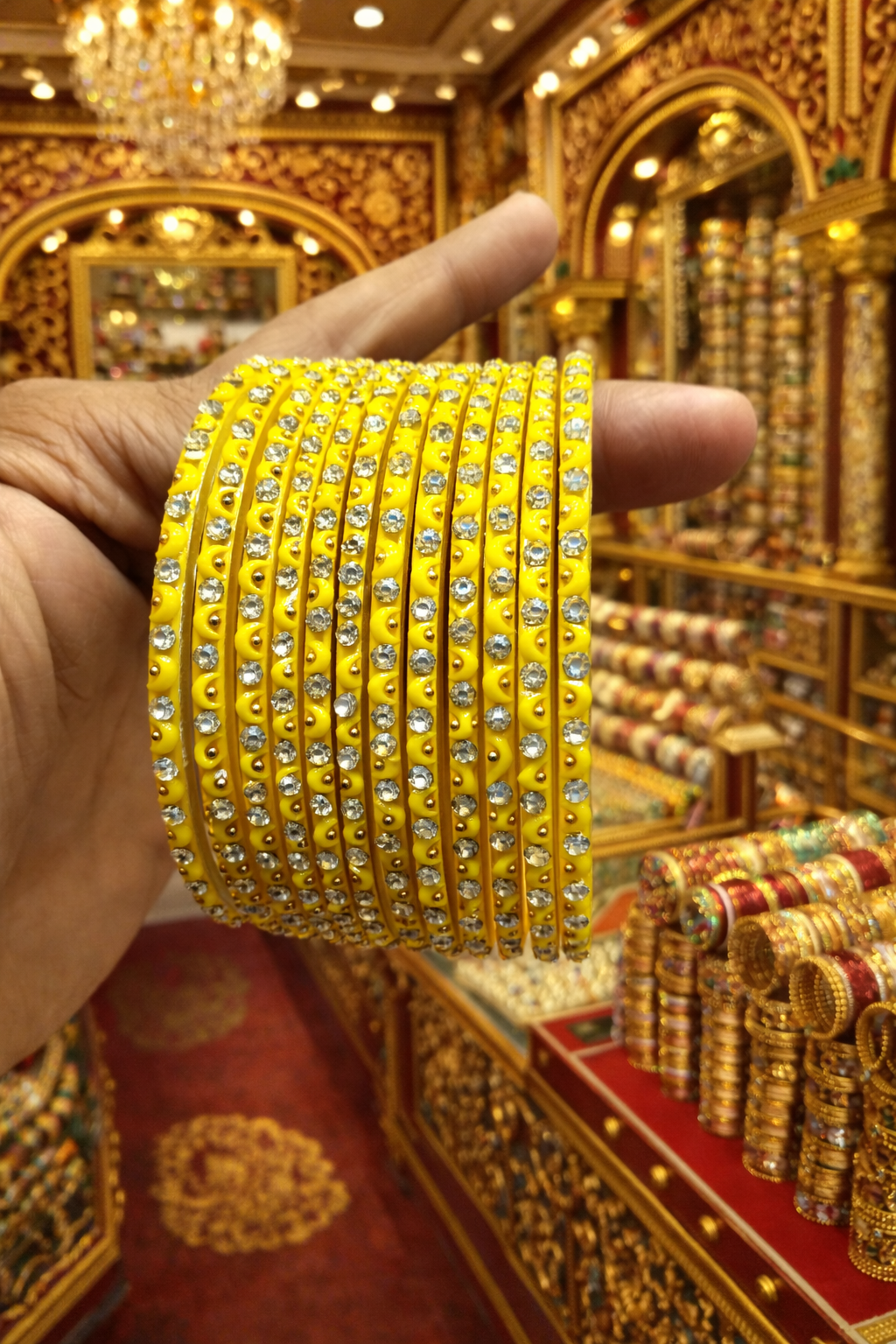 Zircon stone bangles moon design (set of 12)