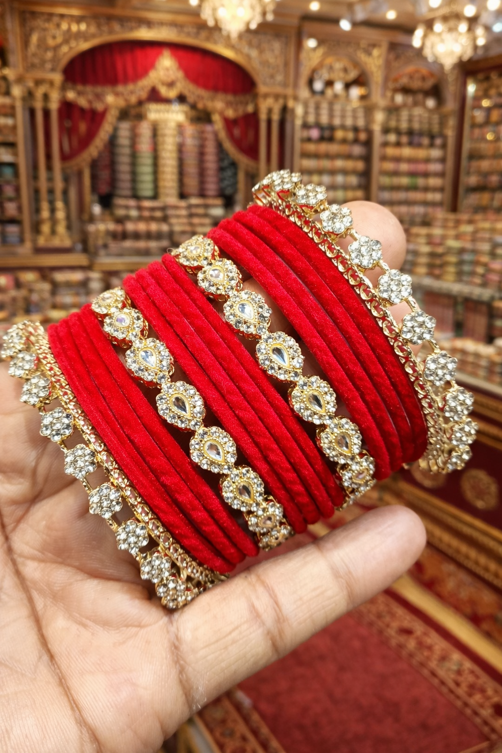 Leaf glass bangles set