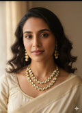 Layered kundan necklace set