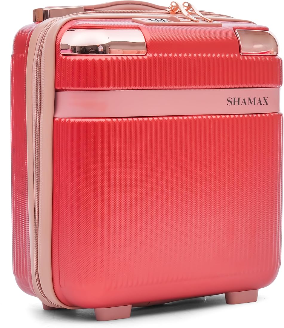 Shamax Vanity Box Organiser Case (Waterproof) ABS (Travel-Friendly) Stylish Cosmetic Storage Box for Jewellery, Skincare & Beauty Storage (Red)