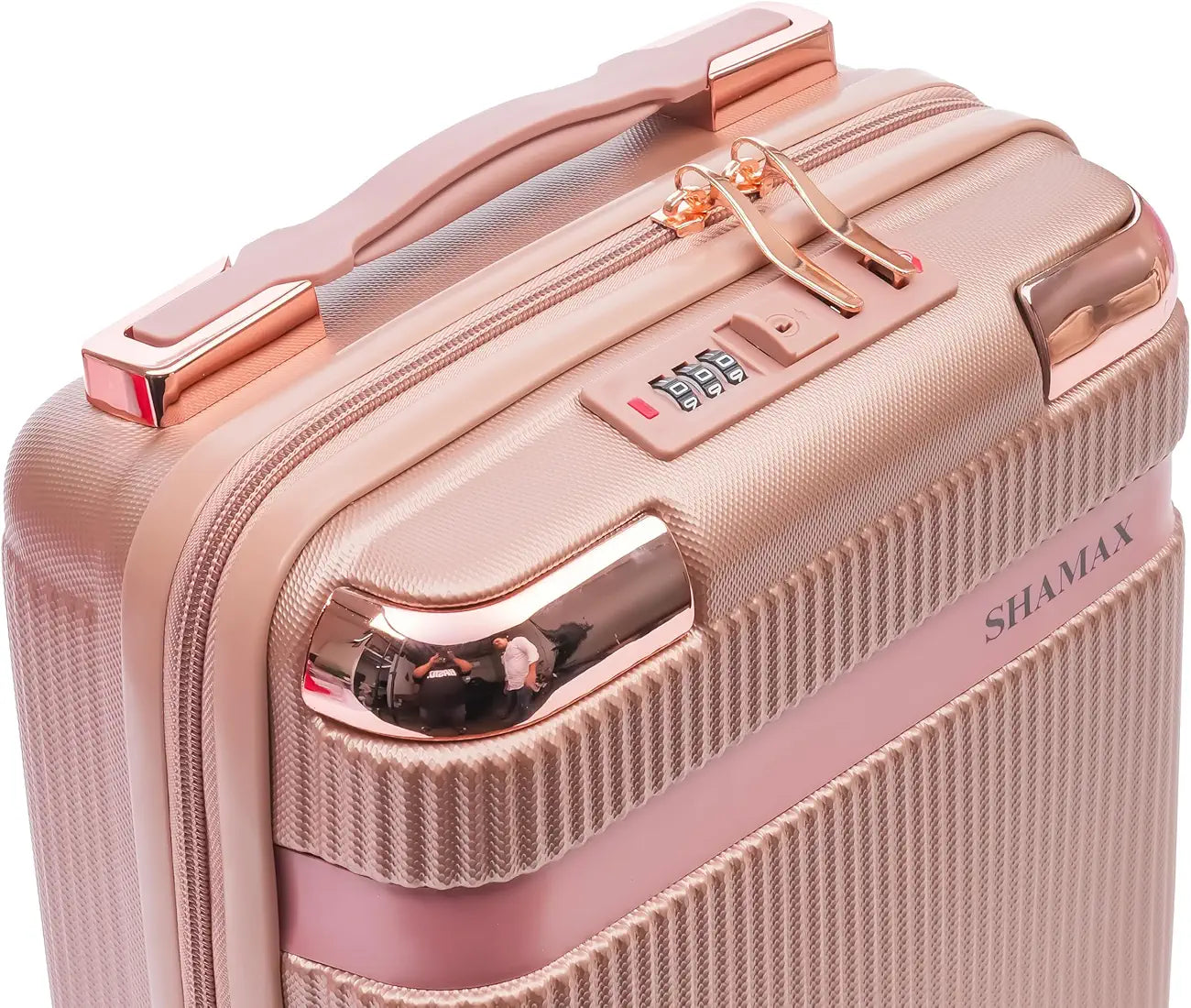 SHAMAX Vanity Box Organiser Case (Waterproof) ABS (Travel-Friendly) Stylish Cosmetic Storage Box for Jewellery, Skincare & Beauty Storage (Rose Gold)