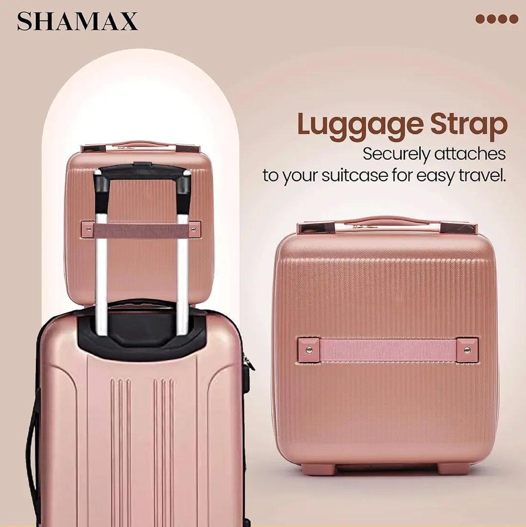 SHAMAX Vanity Box Organiser Case (Waterproof) ABS (Travel-Friendly) Stylish Cosmetic Storage Box for Jewellery, Skincare & Beauty Storage (Rose Gold)