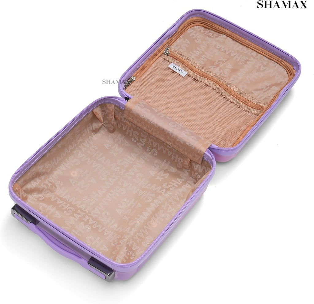 SHAMAX Hard Shell Vanity Box for Women | Makeup Organizer Case with TSA Lock, Train Case & Travel-Friendly, Wedding Gift | Cosmetic & Jewellery Storage Box (28×16.5×30cm) Purple