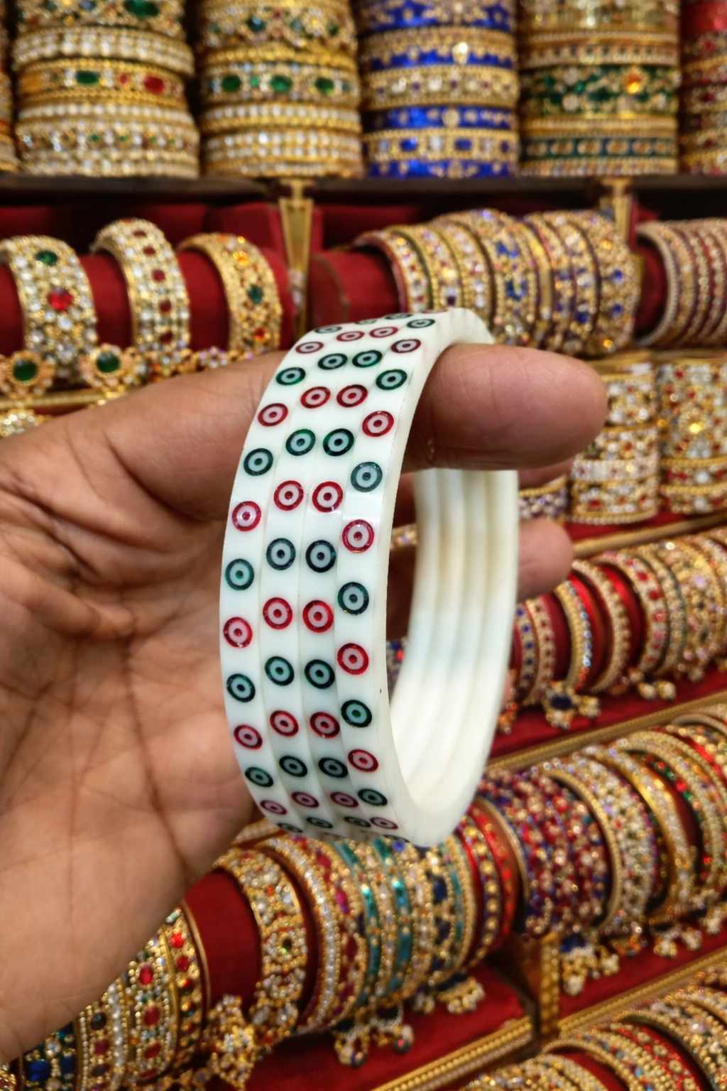 Traditional bridal choora dot bangles (set of 4)