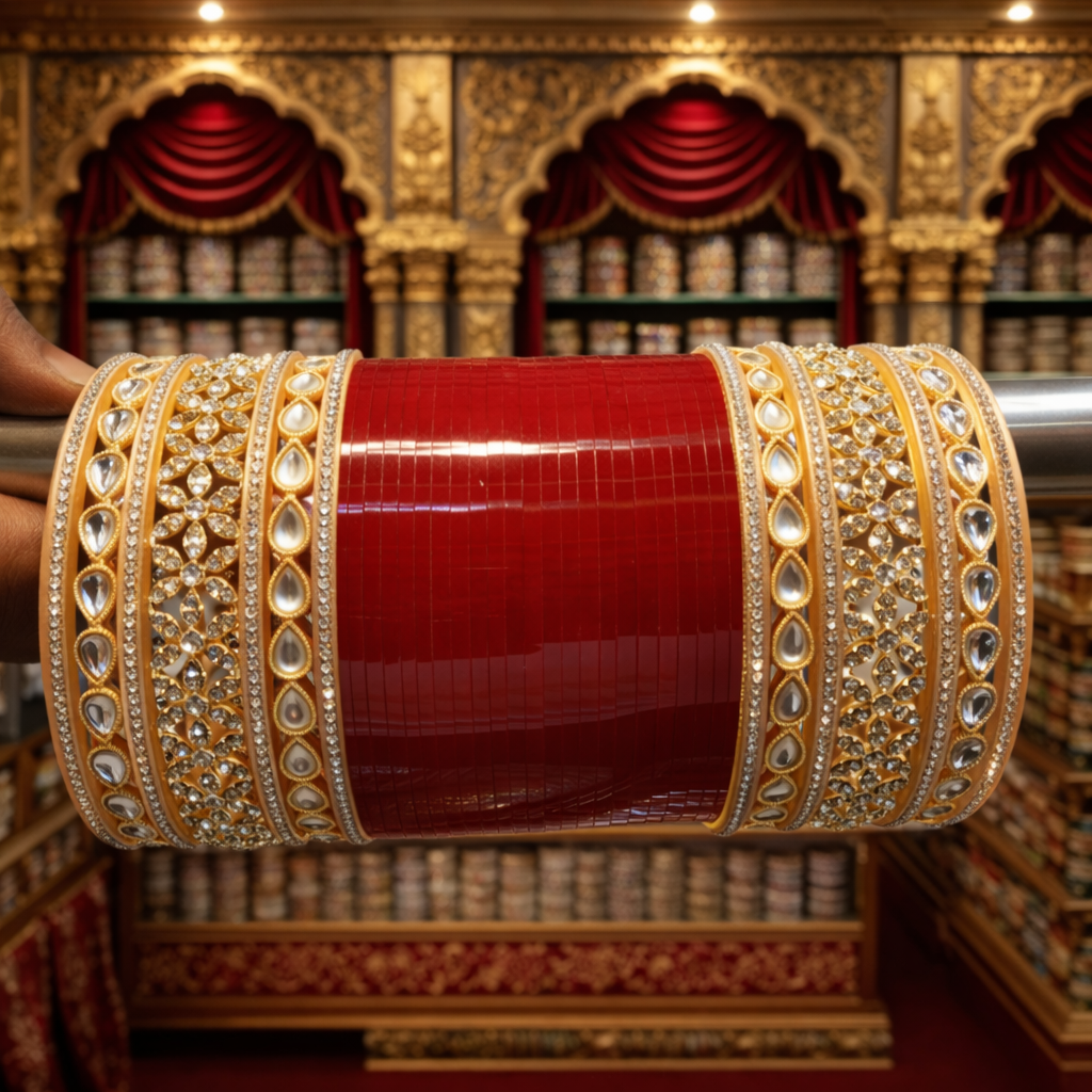 Bridal Tilak Kundan Wedding Chuda Set – Traditional Indian Style