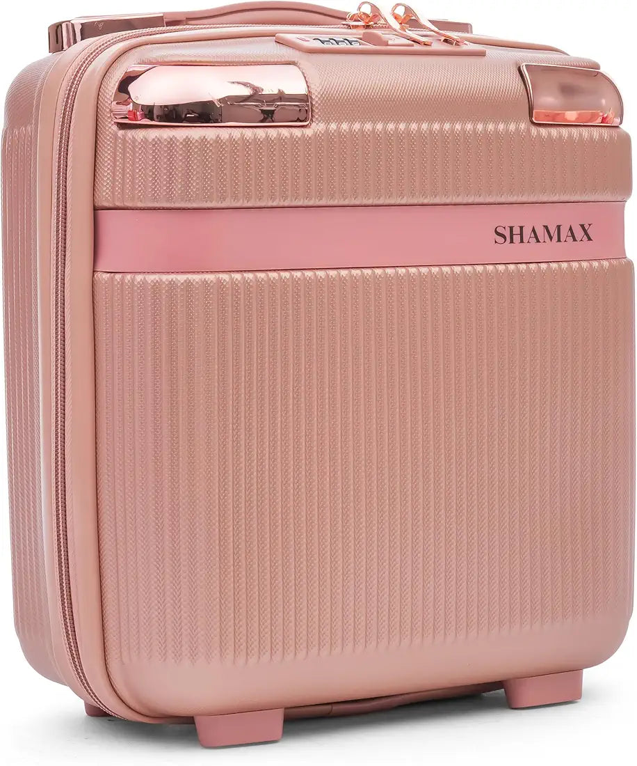 SHAMAX Vanity Box Organiser Case (Waterproof) ABS (Travel-Friendly) Stylish Cosmetic Storage Box for Jewellery, Skincare & Beauty Storage (Rose Gold)