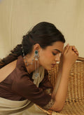 Boho Kashmiri earrings exclusive in silver plating