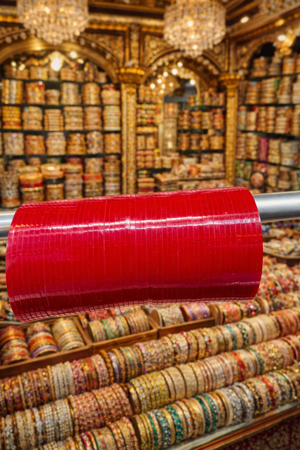 Chuda patti - chuda plastic bangles- blood red color (set of 48 bangles)