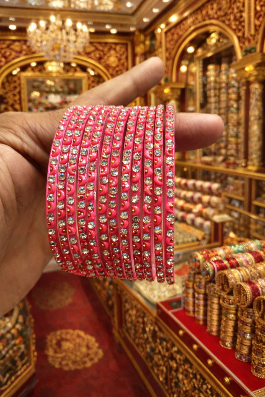 Zircon stone bangles moon design (set of 12)