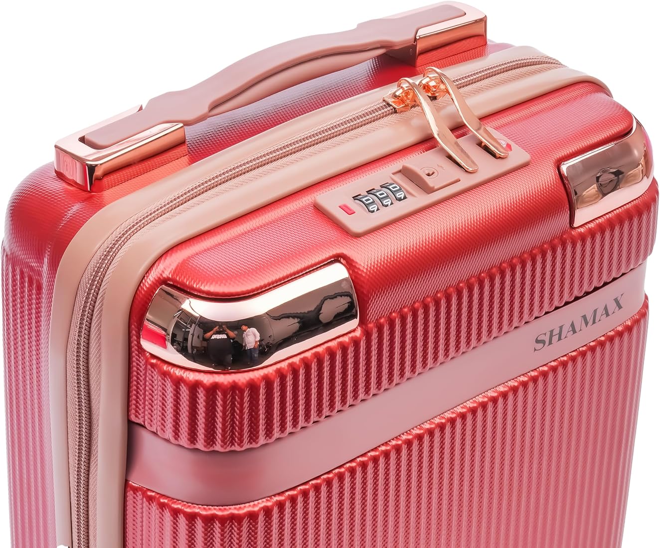 Shamax Vanity Box Organiser Case (Waterproof) ABS (Travel-Friendly) Stylish Cosmetic Storage Box for Jewellery, Skincare & Beauty Storage (Red)